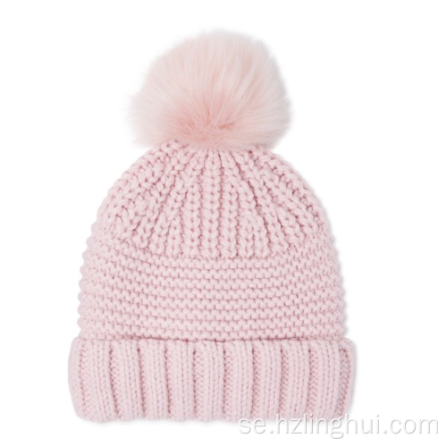 Varm vinter stickad manschett beanie cap beanie hatt